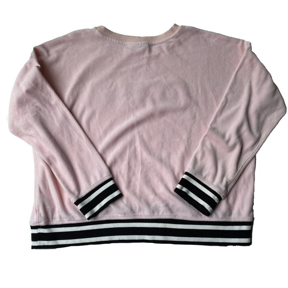 DKNY Sport Pink Velour Spell Out Pullover Sweater - Picture 5 of 10